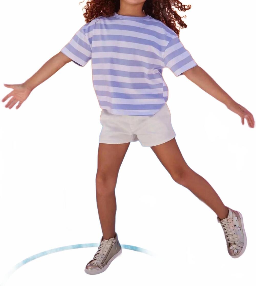 NEW BISBY denim soft shorts in ivory
